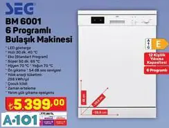 SEG 6 PROGRAMLI BULAŞIK MAKİNESİ